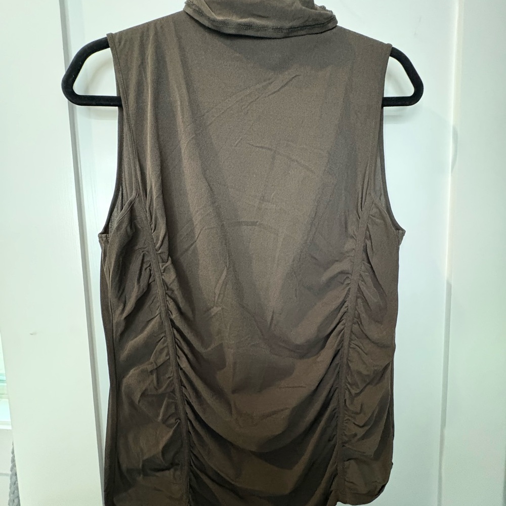 Ellen Tracy Sleeveless Brown Tank Top SILK SZ LARGE - Picture 5 of 11